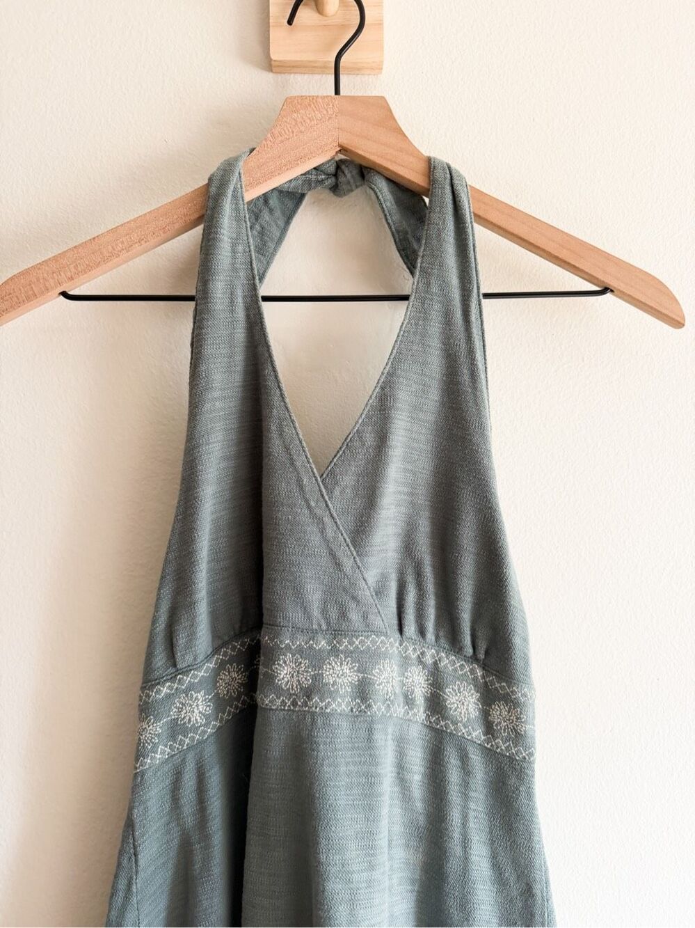 Aventura Organic Cotton Tie Neck Mini Dress Size XS - Picture 2 of 5